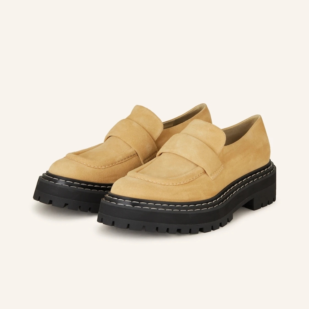 Proenza Schouler Beige Loafers with Black Sole
